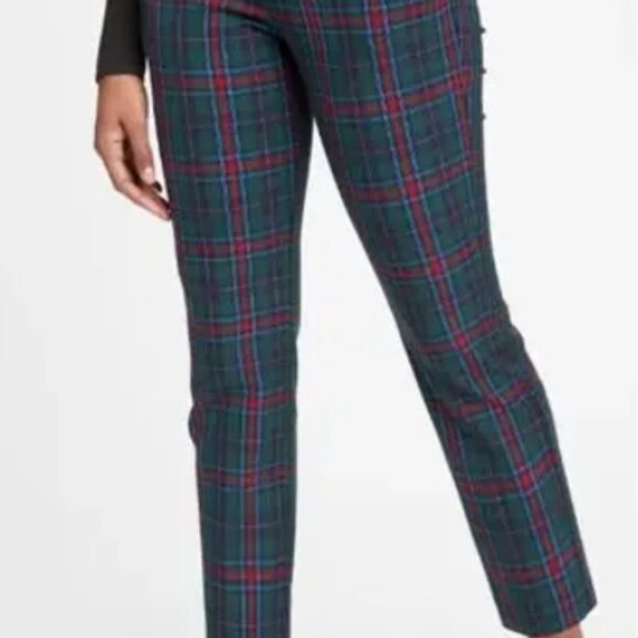 NWT GAP Slim Ankle Pants High Rise Tartan Plaid Preppy Multicolor Women's Size 6 - Picture 1 of 7